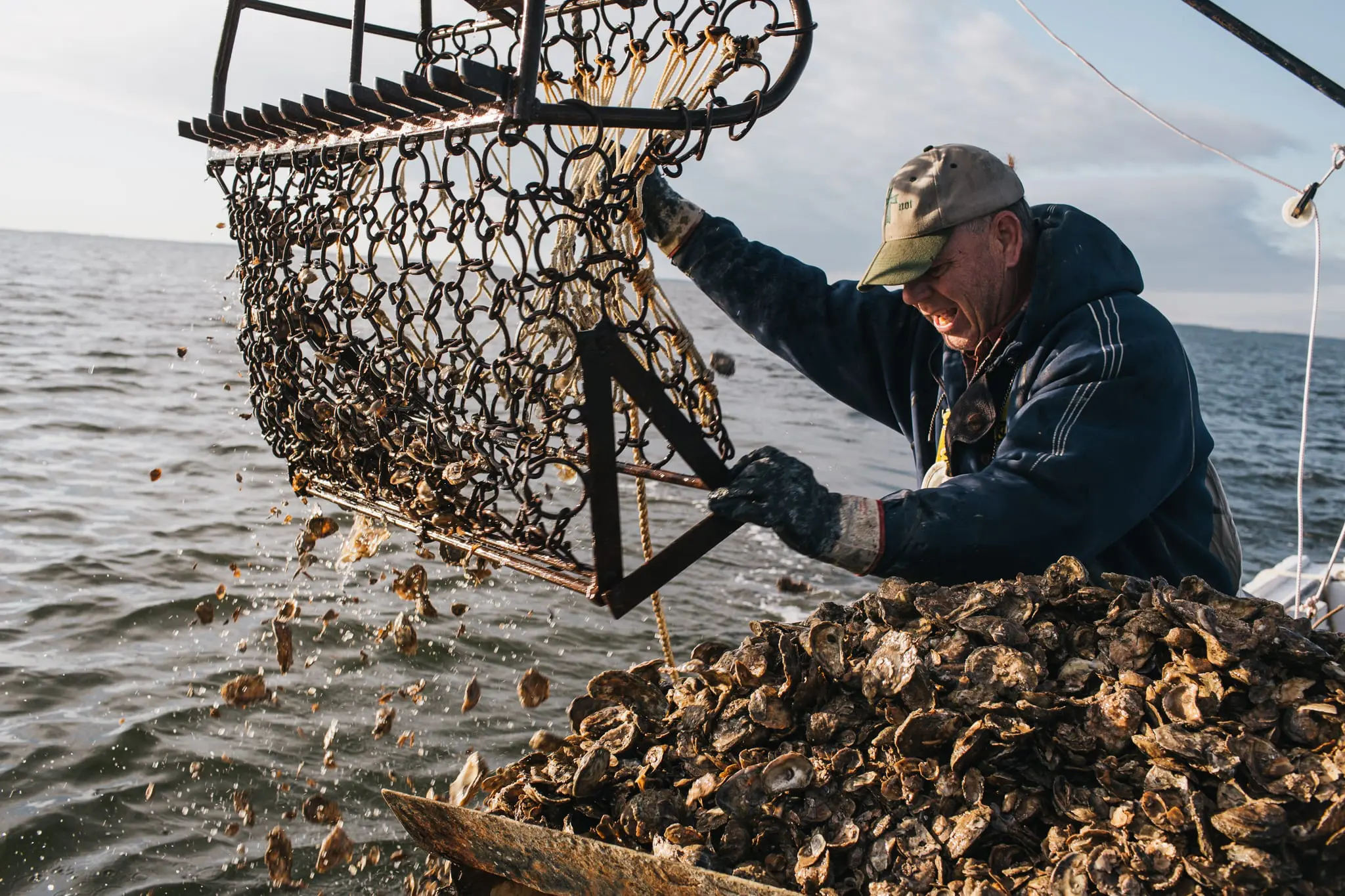 Floyd Chance Jr. on the last day of oyster season.