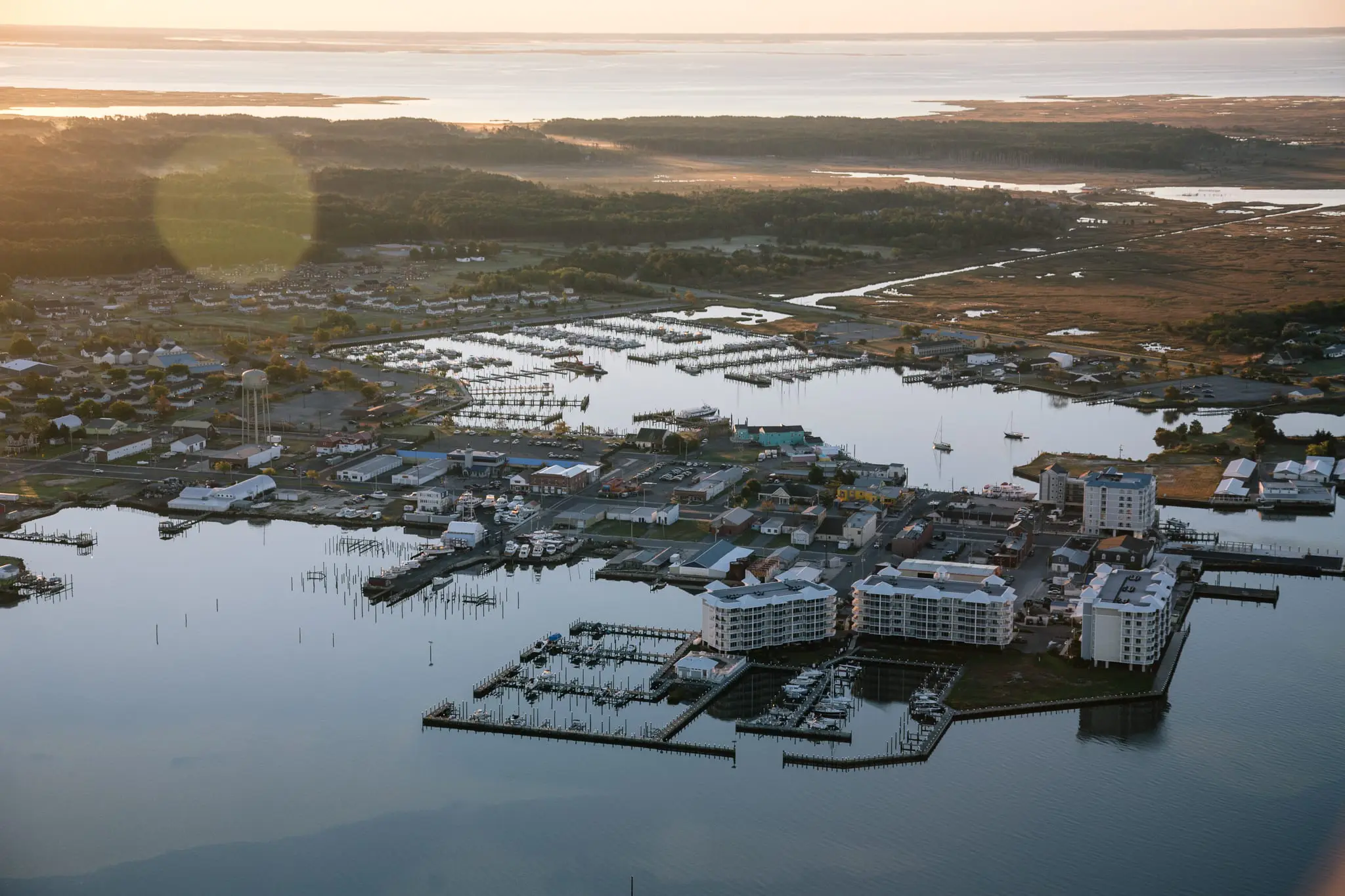 The town of Crisfield, protected by Jane's Island.