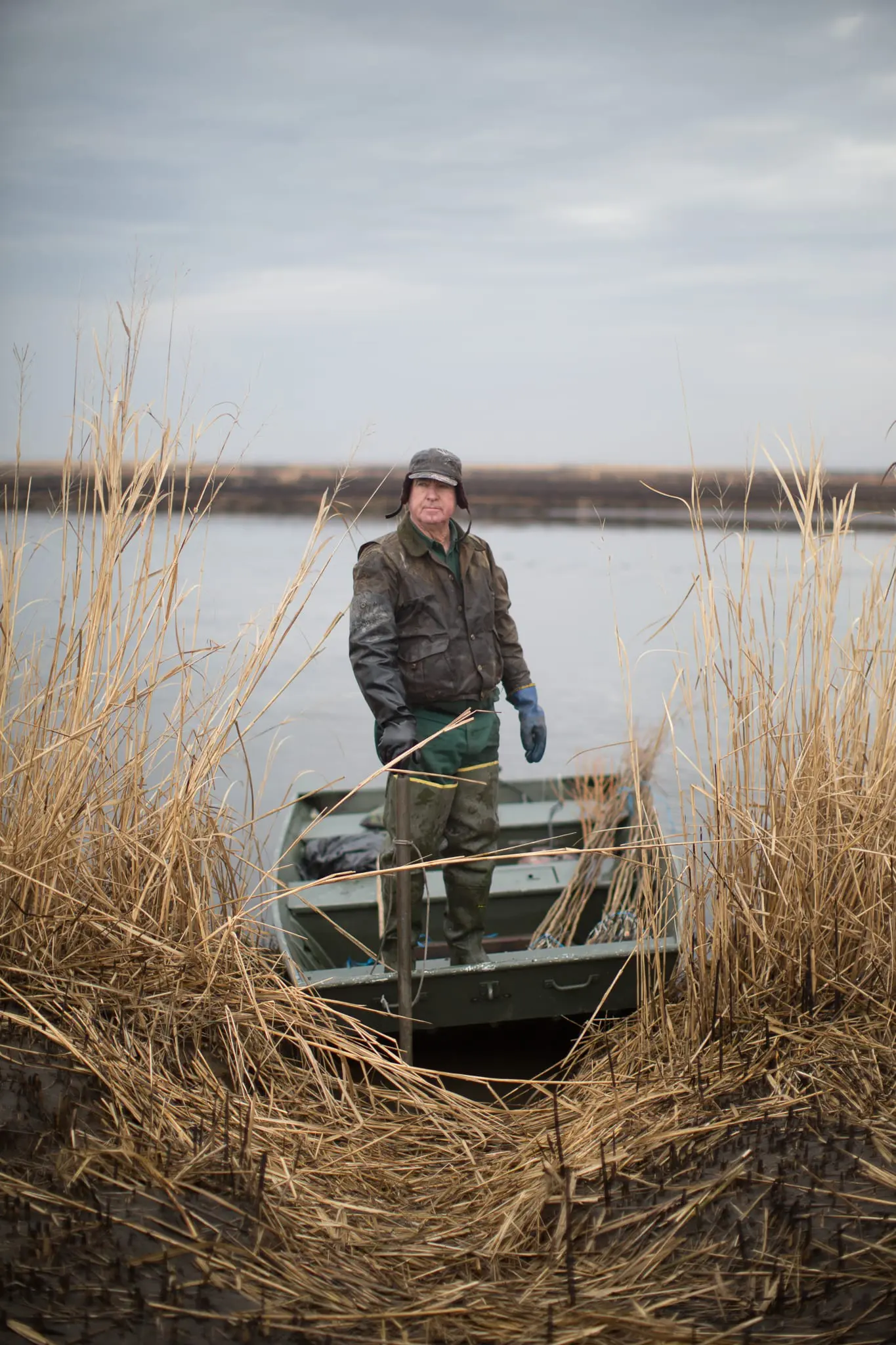 Phil Jackson heads out to set traps in Blackwater NWR.