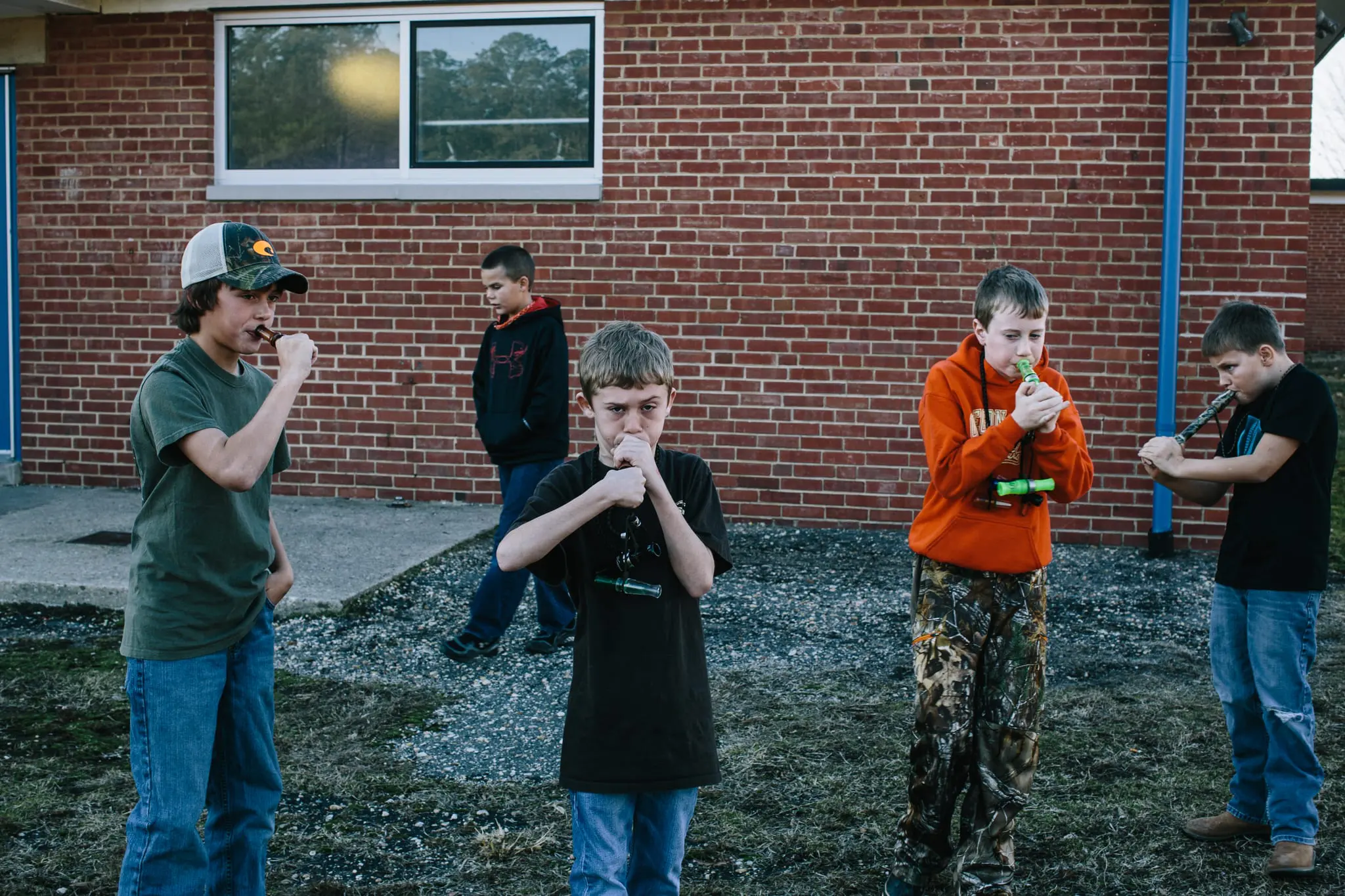 Contestant practice their bird calling before the annual National Outdoor Show in Church Creek.