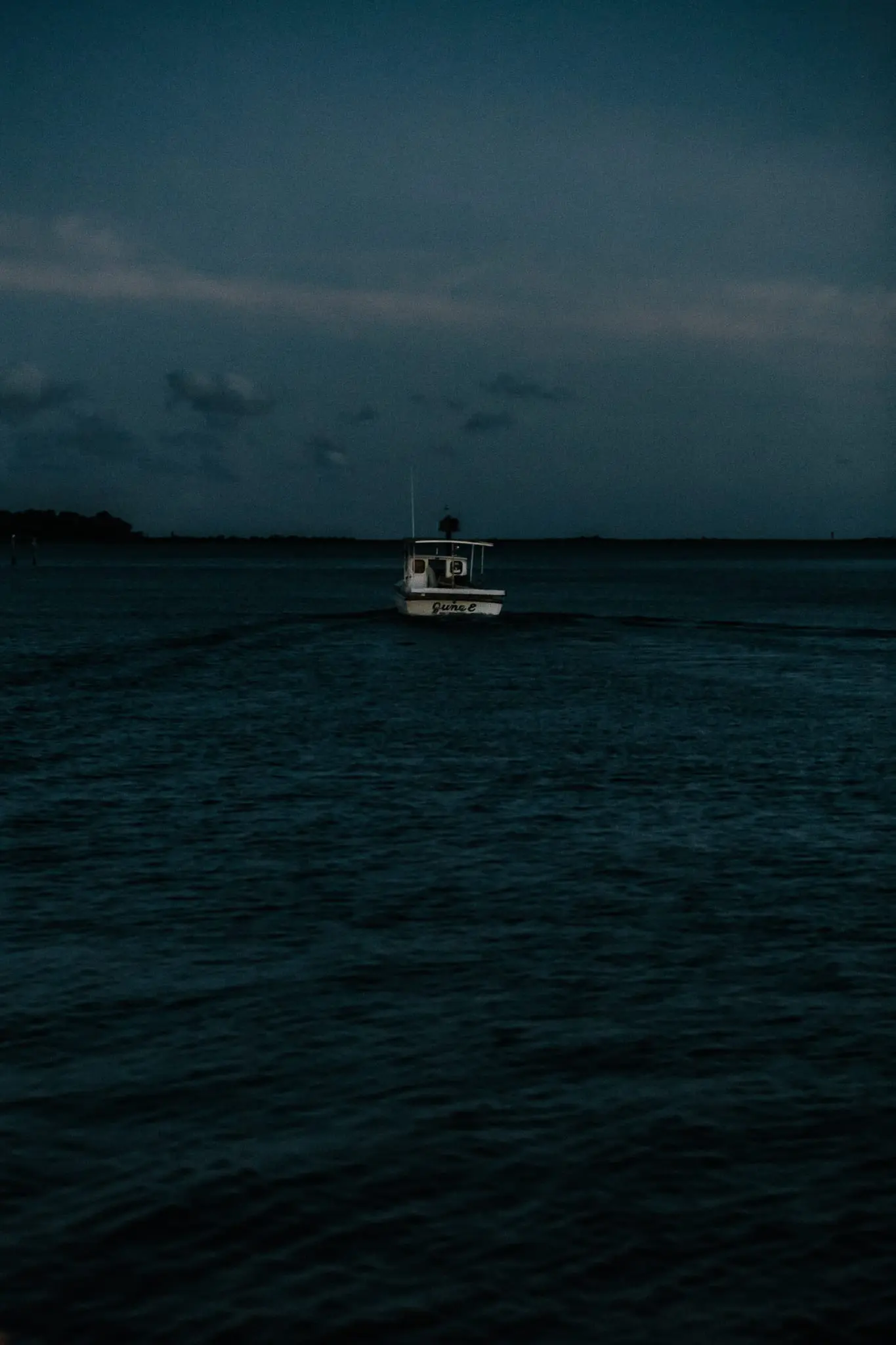 A crabbing boat leaves just before sunrise from Smith Island.