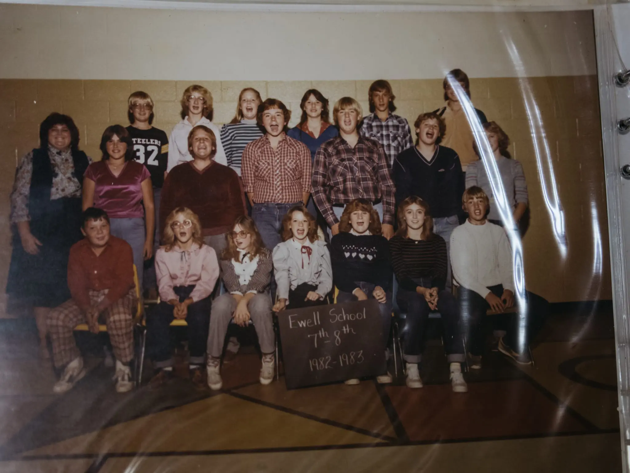 A class photo from 1982-83 at Ewell School.
