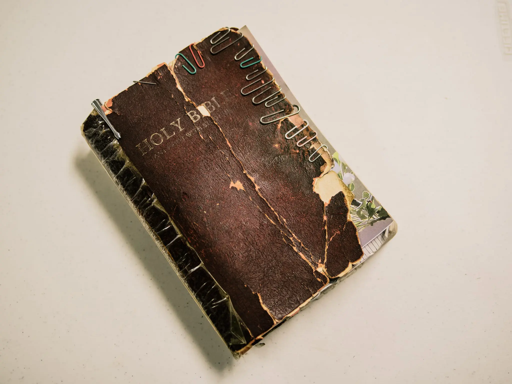 A worn bible from a church member on Smith Island.